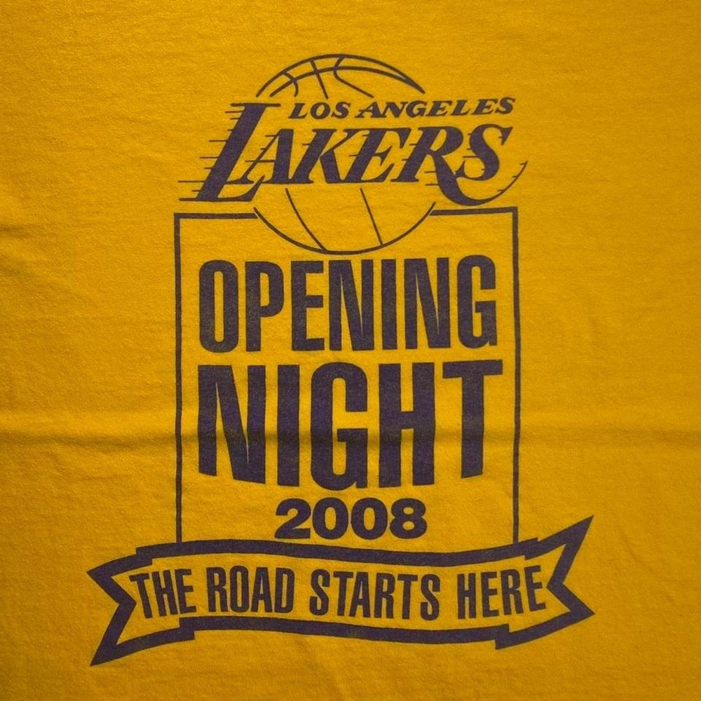 2000s LA Los Angeles Lakers basketball promo shirt - 2008 Opening Night Kobe era